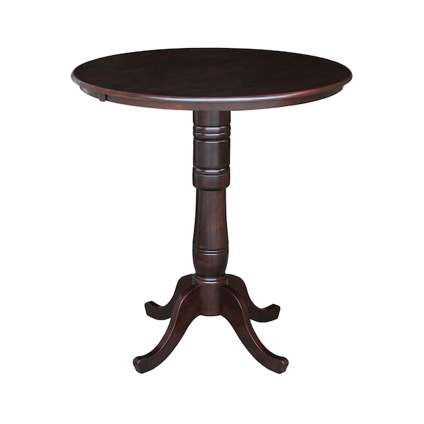 International Concepts Round 36 in Round Top Pedestal Table, 40.9 inH, Rich Mocha, 36 W, 36 L, 40.9 in H, Wood, Rich Mocha K15-36RT-6B-2 - main